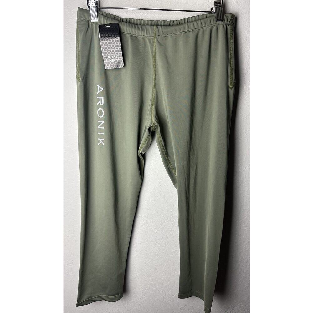 Aronik Mens Size XL Jock Spandex Swim Leggings Compression Pants Cropped Green